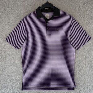 Callaway Opti-Dri Men's small short sleeve golf shirt Purple and Black Striped